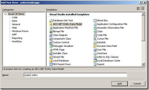 SQL Server 2008 Entity Data Model  Linq to Entities