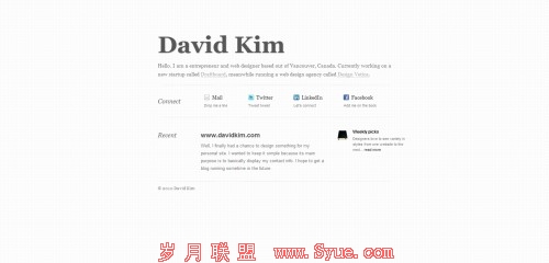 davidkim 500x240 55 Examples of Minimalistic Web Design