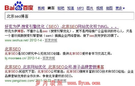 北京SEO博客排名截图
