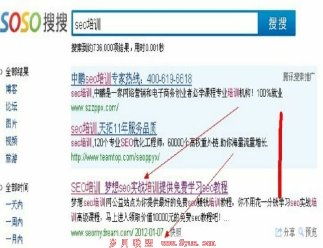 梦想SEO策略soso排名情况